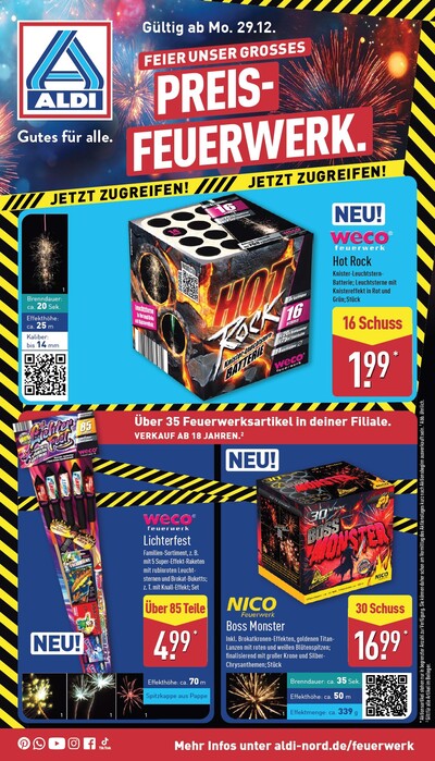 Aldi Nord Silvester Prospekt ab 29.12.2025