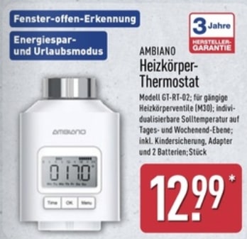 Ambiano Heizkörper-Thermostat – Aldi Nord Angebot ab 22.09.2025