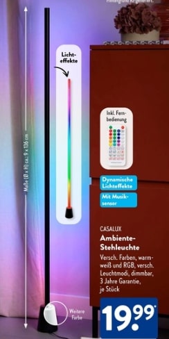 CASALUX Ambiente-Stehleuchte – Aldi Süd Angebot ab 18.09.2025