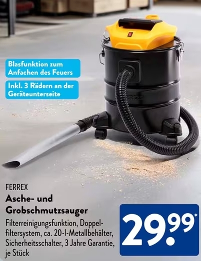 FERREX Asche und Grobschmutzsauger – Aldi Süd Angebot ab 01.10.2025