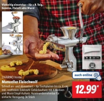 Livarno Manueller Fleischwolf – Lidl Angebot ab 16.12.2024