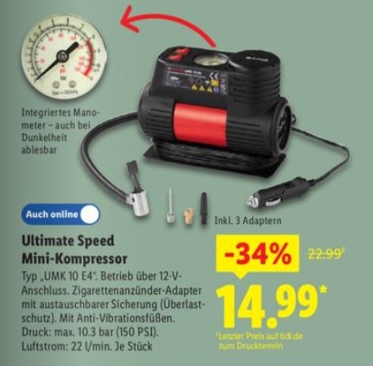 Mini-Kompressor – Lidl Angebot ab 22.09.2025