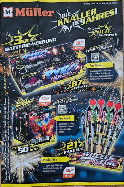 MÜLLER Silvester Feuerwerk Prospekt 2025/2026
