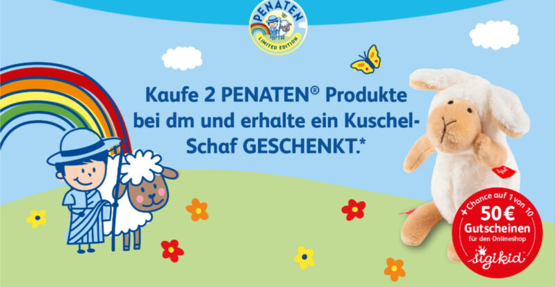 Plüschtier Kuschelschaf beim Kauf von 2x PENATEN Produkten