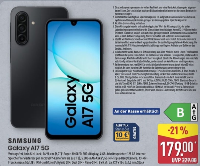 Samsung Galaxy A17 5G – Aldi Nord Angebot ab 25.09.2025
