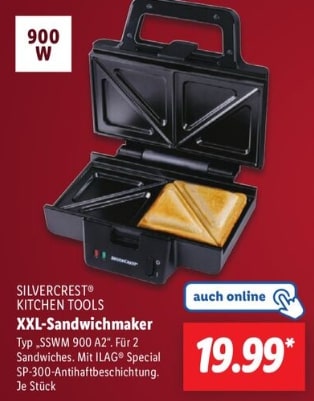 Silvercrest Sandwichmaker XXL – Lidl Angebot ab 16.12.2024