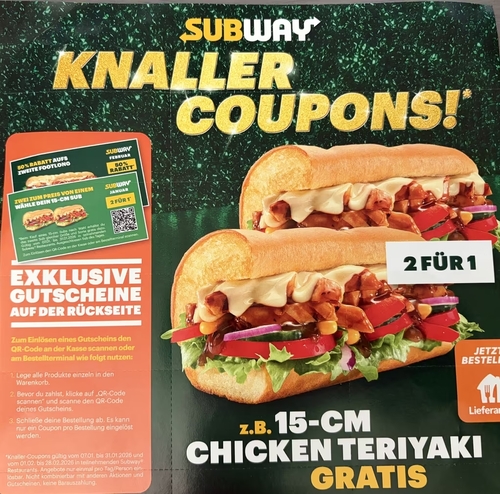 Subway Gutscheine 2026 – PDF Coupons gültig bis 28.02.2026